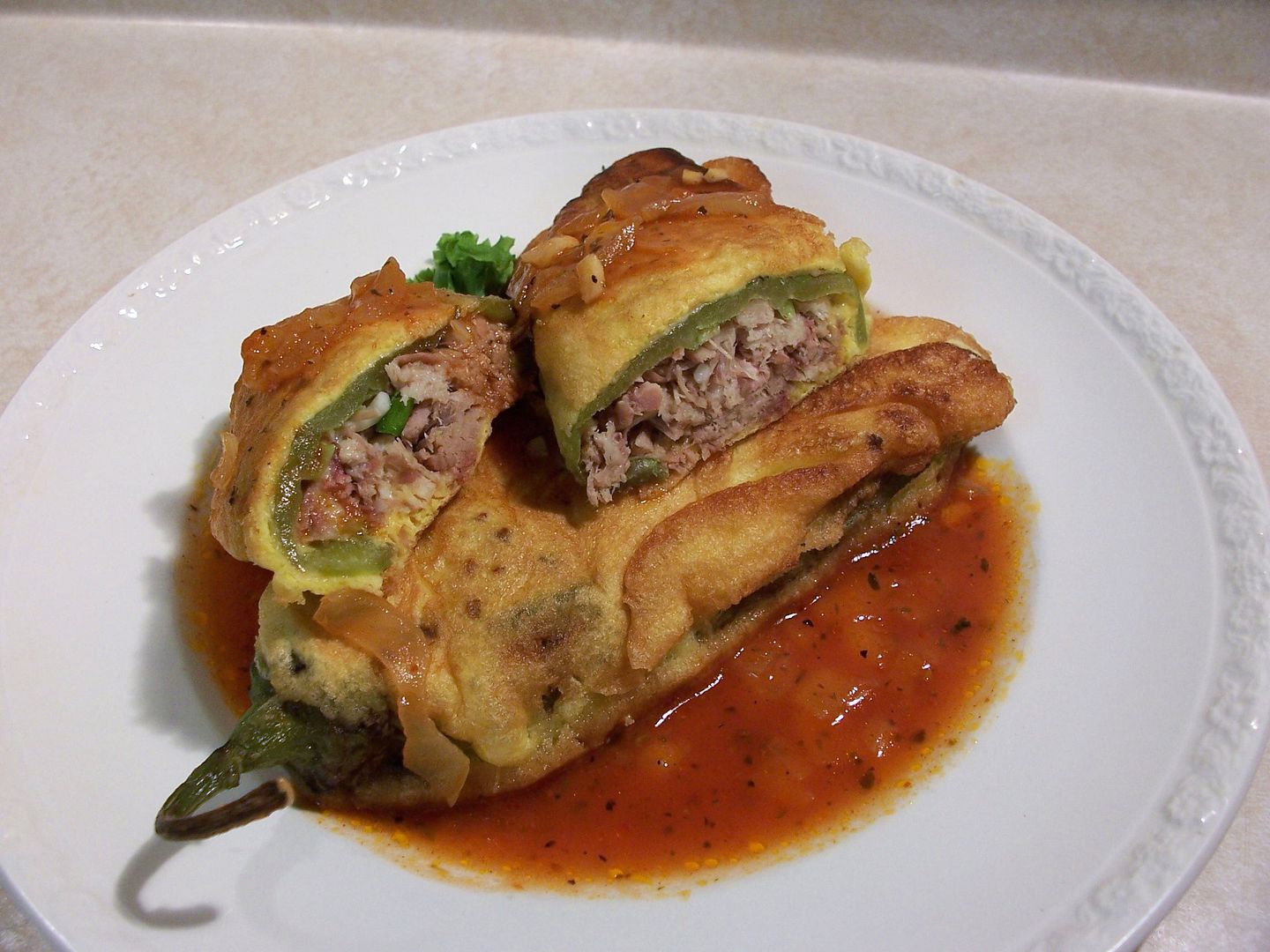 Cowgirl's Country Life Smoked Pork Chile Rellenos